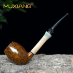 Customizable Briar Wood Pipes With Horn Decorative Rings